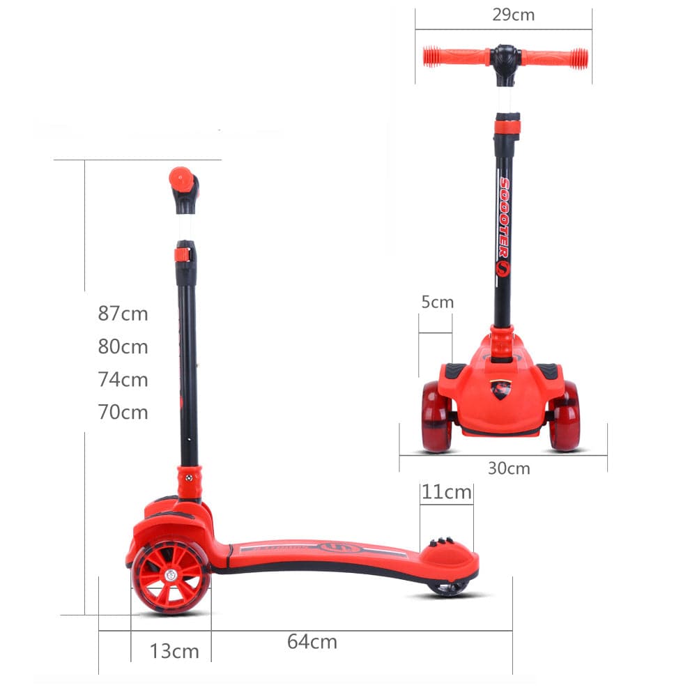 COOLBABY XHB Street Push Scooter Baby Kick Scooters 3 Wheel Kids Scooter with Flashing LED Wheels & Adjustable Height for Toddlers - COOLBABY