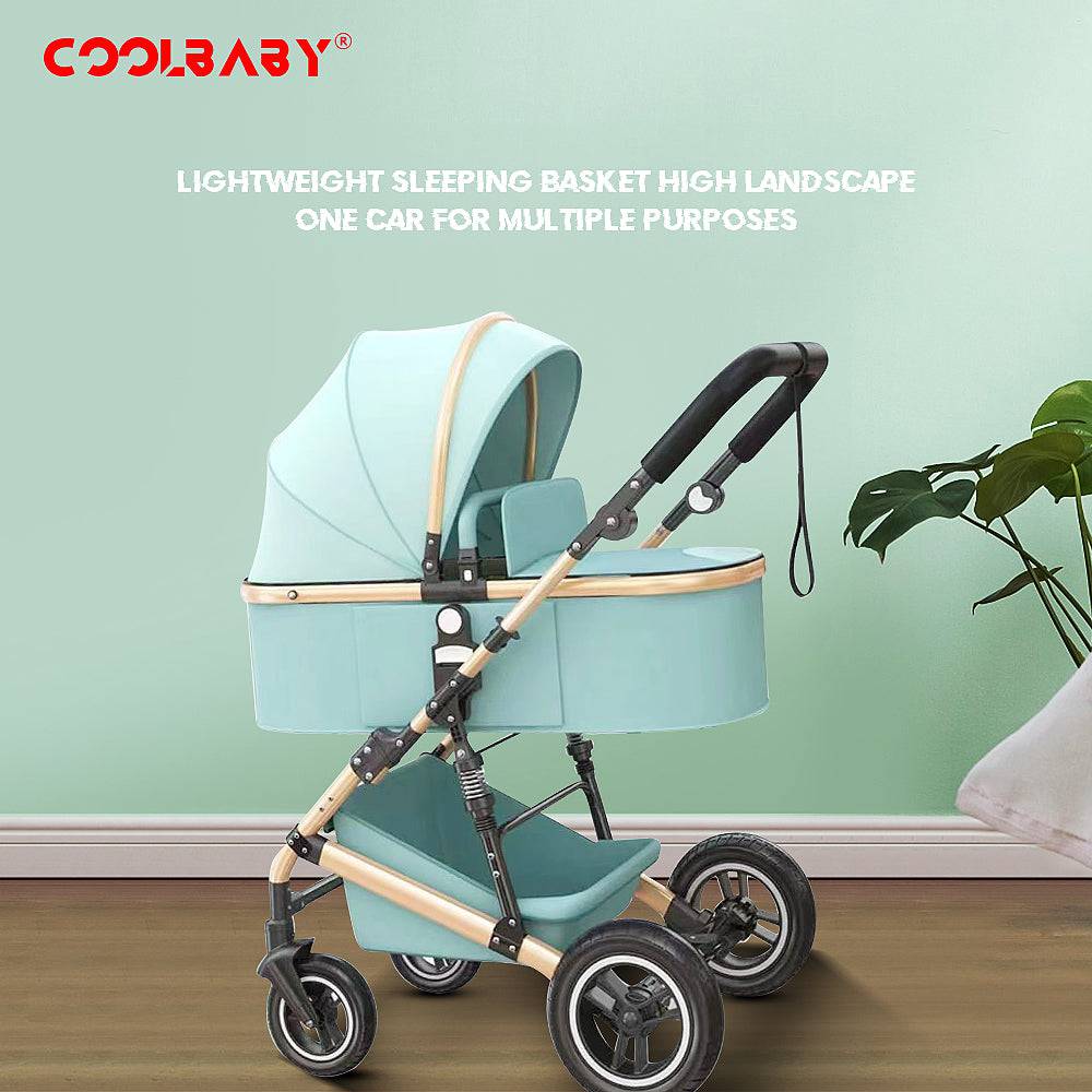 COOLBABY YECX43 3 in 1 Baby Stroller, Infant Stroller with Reversible Seat, Newborn Stroller with Canopy,Baby Bassinet Stroller - COOLBABY