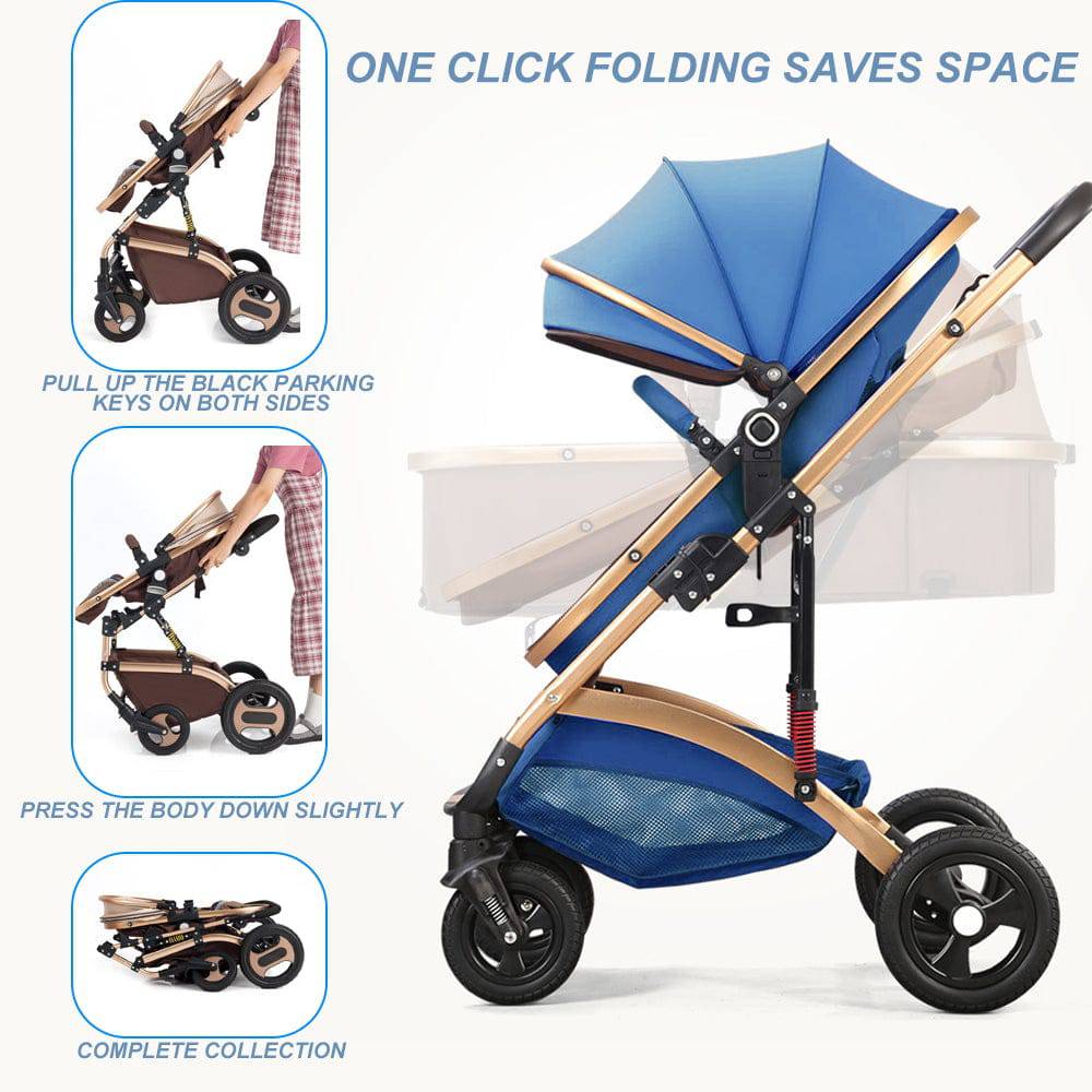 COOLBABY YECX43 3 in 1 Baby Stroller, Infant Stroller with Reversible Seat, Newborn Stroller with Canopy,Baby Bassinet Stroller - COOLBABY