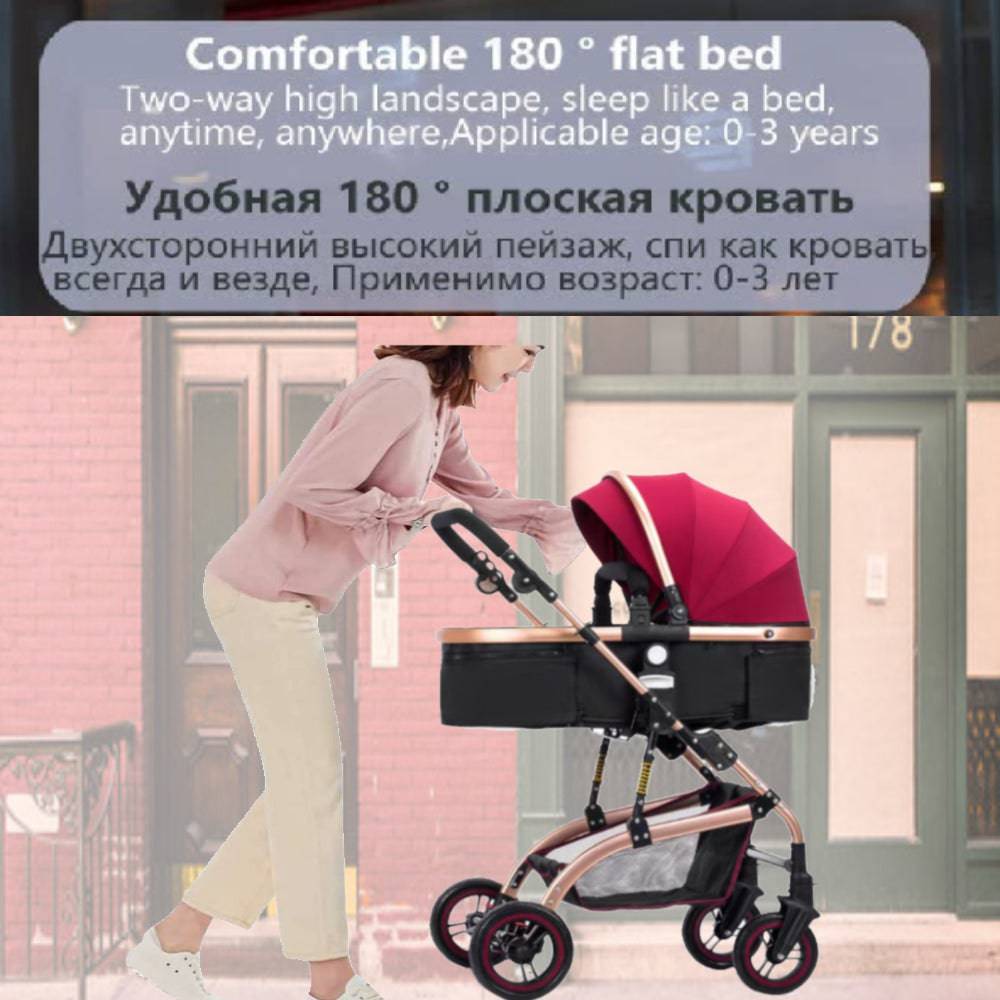 COOLBABY YECX43 3 in 1 Baby Stroller, Infant Stroller with Reversible Seat, Newborn Stroller with Canopy,Baby Bassinet Stroller - COOLBABY