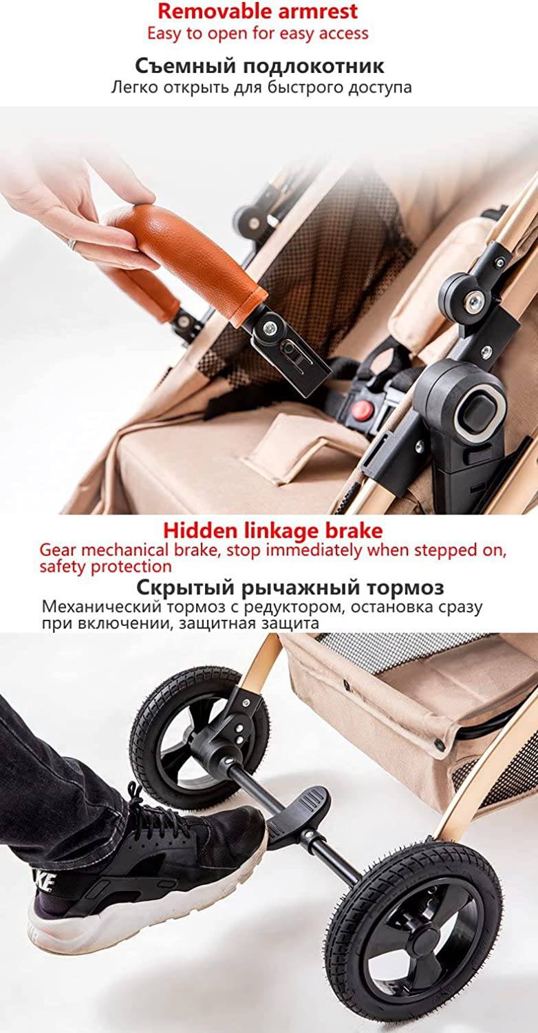 COOLBABY YECX43 3 in 1 Baby Stroller, Infant Stroller with Reversible Seat, Newborn Stroller with Canopy,Baby Bassinet Stroller - COOLBABY