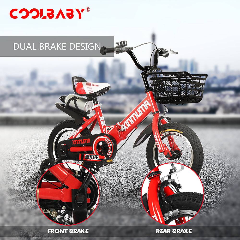 COOLBABY YL66 Premium Steel Child Bike with Adjustable Features - COOLBABY