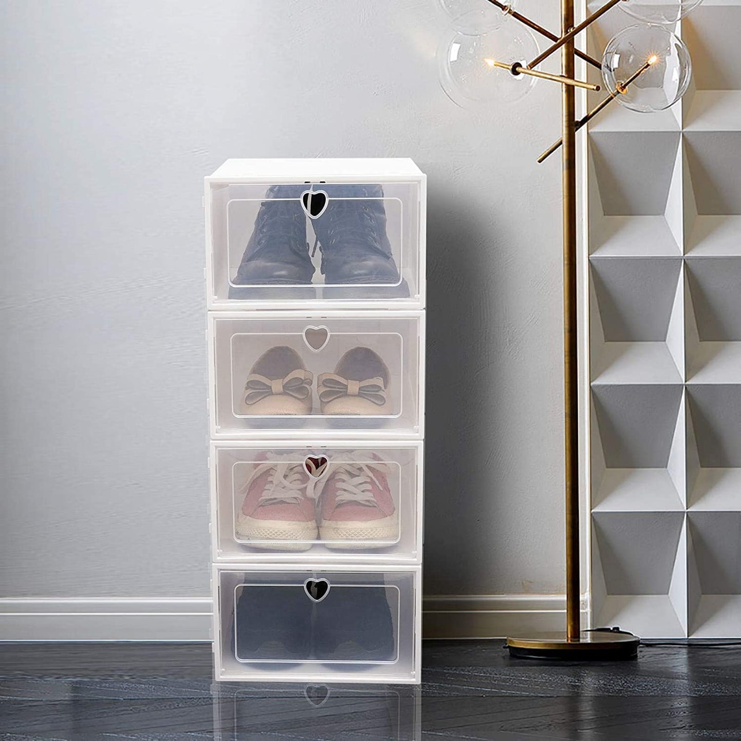 COOLBABY YLY010 24x Storage box Shoe box Shoe Storage box Transparent Shoe box Foldable Plastic - COOLBABY