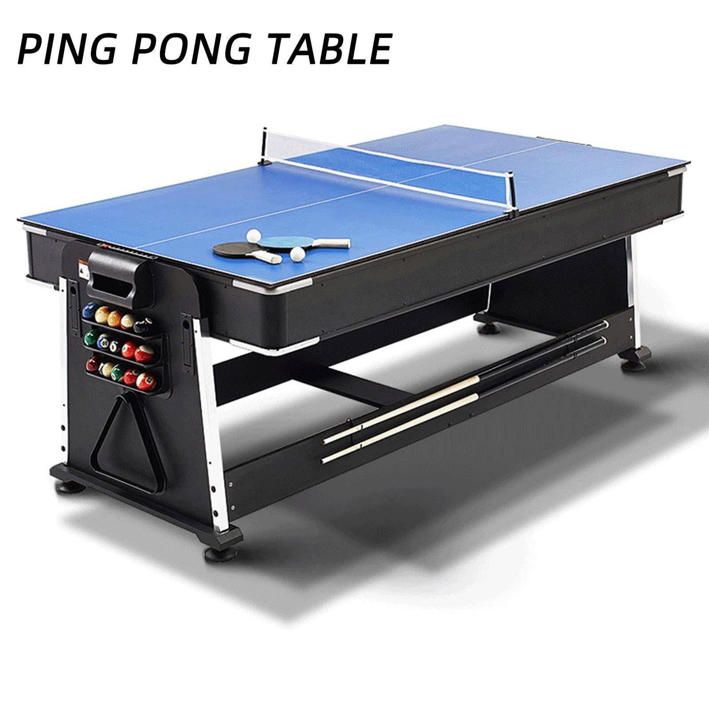 COOLBABY YLY2055 7ft Blue Pool Table Billiard + Air Hockey + Tennis Table - COOLBABY