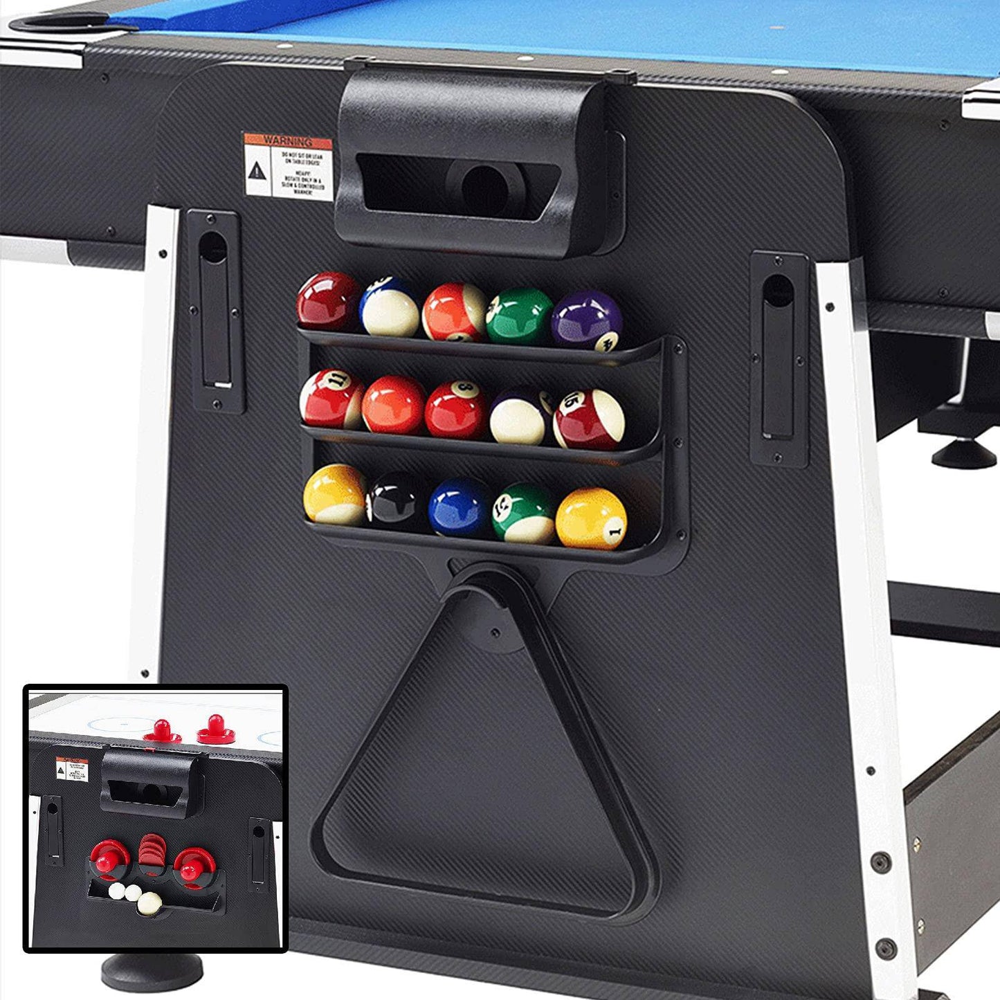 COOLBABY YLY2055 7ft Blue Pool Table Billiard + Air Hockey + Tennis Table - COOLBABY