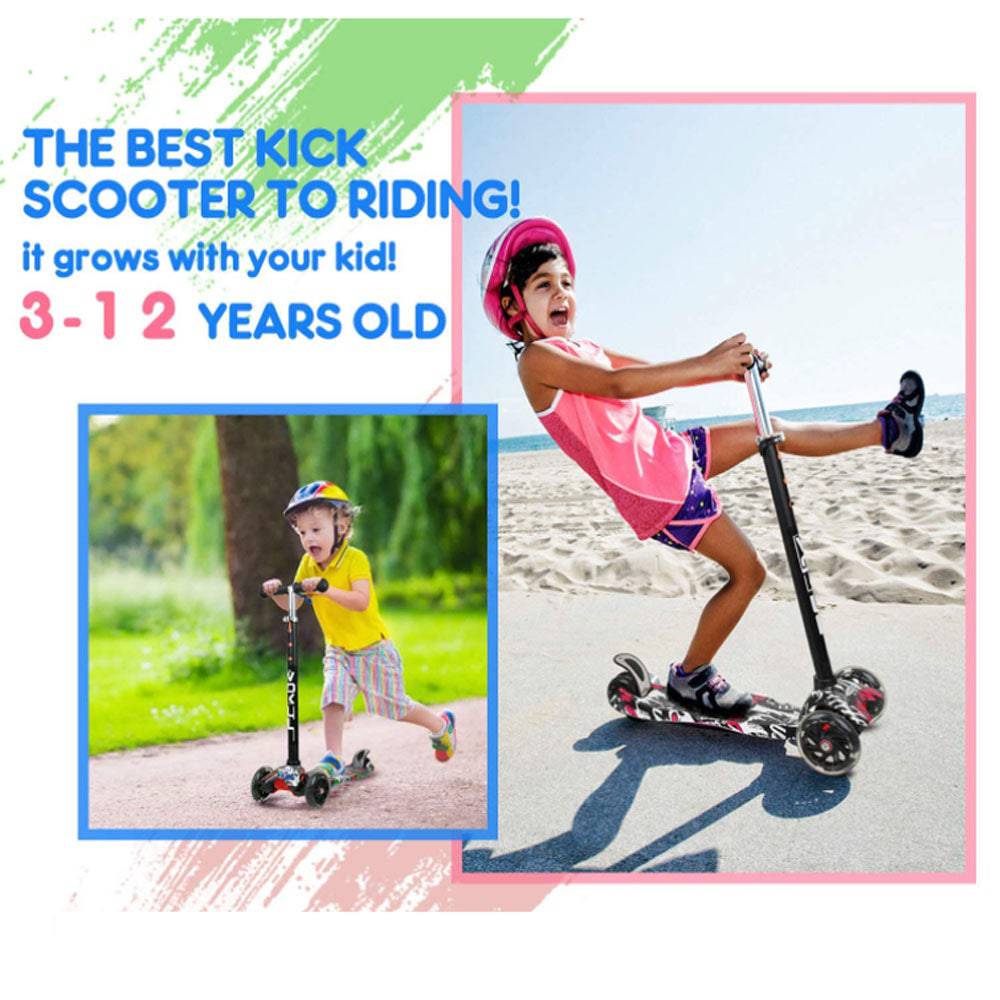COOLBABY Z906 Super Fashion Kick Scooter Has 3 Indoor Adjustable Height With Flash Wheels - COOL BABY