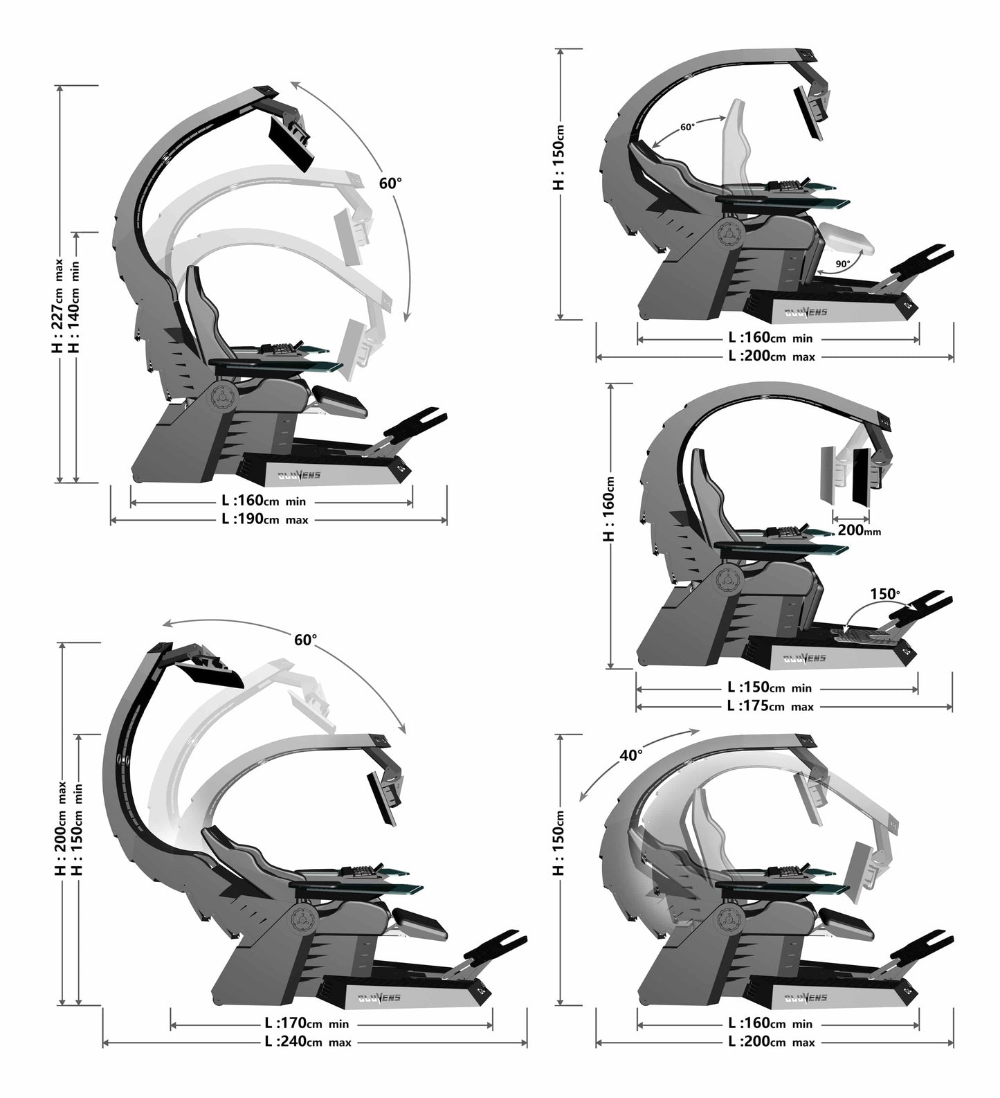 COOLBABY Zero Gravity Recline, Heat Massage, RGB Swivel, Foot Rest - Ultimate Gaming Chair for Triple Screens - COOLBABY