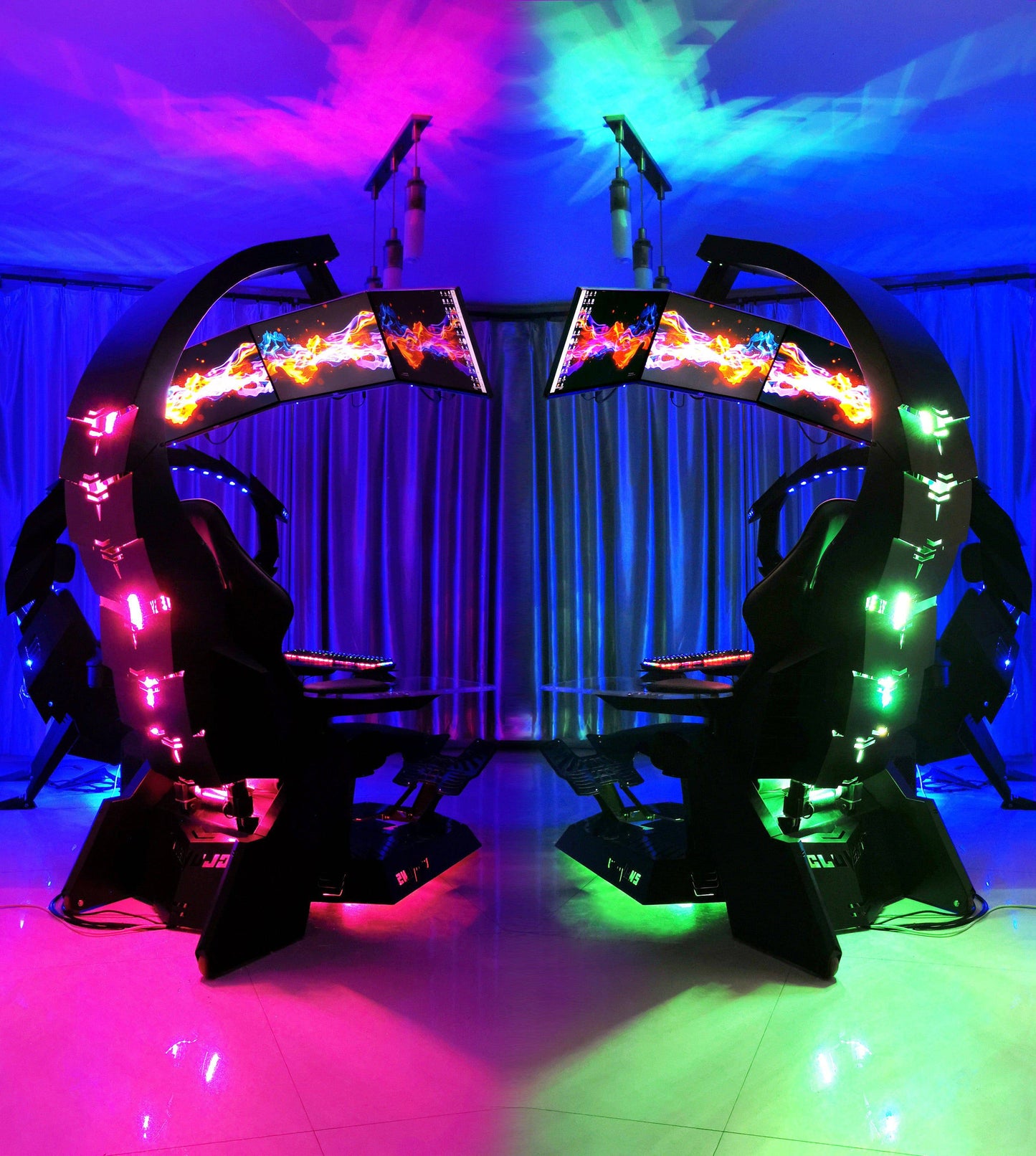 COOLBABY Zero Gravity Recline, Heat Massage, RGB Swivel, Foot Rest - Ultimate Gaming Chair for Triple Screens - COOLBABY
