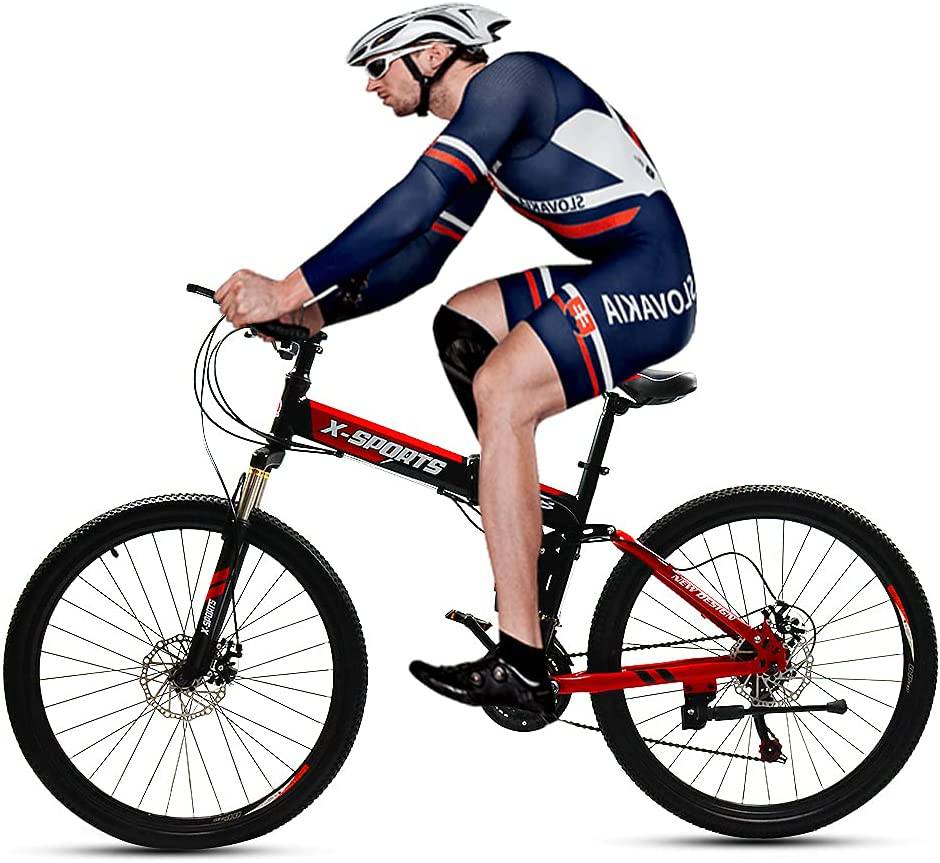 COOLBABY ZXCA1 Mountain Bike 26 Inch Folding Bike, Regular Double Knife Rings and 21 Speed Shifting, Skid Bike - COOLBABY