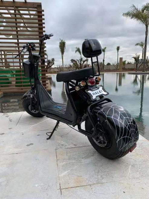 Big Harley, BT Speaker, tyre Double Seat 2 wheel Electric motorcycle | Purple - COOLBABY