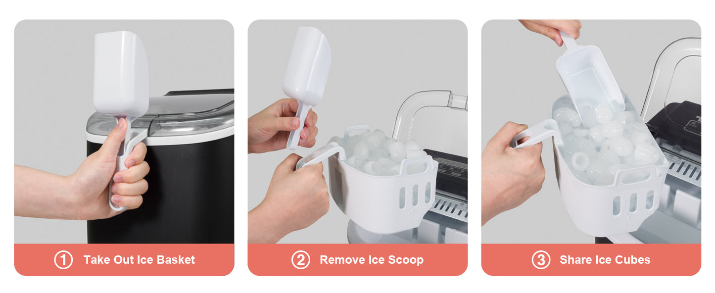 Portable Countertop Ice Maker – Self-Cleaning, Fast, and Convenient 12kg/24H - COOLBABY
