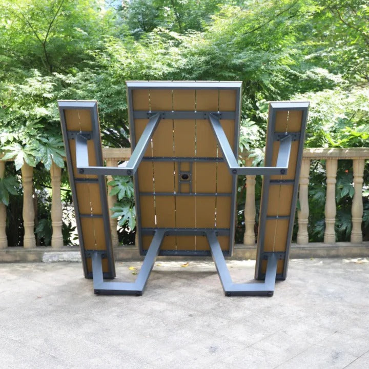 Wooden Kids Picnic Bench with Backrest, Outdoor Children's Backyard, Crafting, Dining, and Playtime Patio Table, Stained - COOLBABY