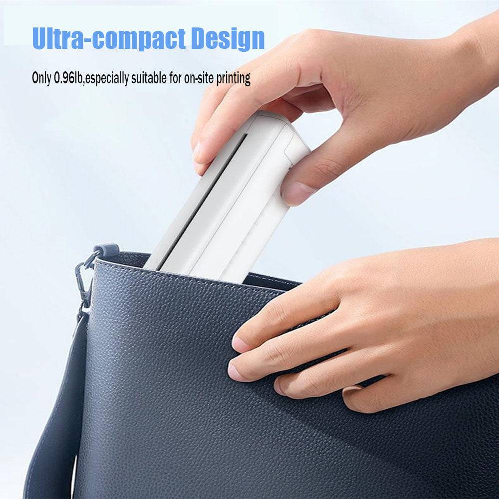 COOLBABY DYJ-WT A4 Portable Thermal Printer, Supports 8.26"x11.69" A4 Thermal Paper, Wireless Mobile Travel Printers for Car & Office, Bluetooth Printer Compatible with Phone & Laptop - COOL BABY