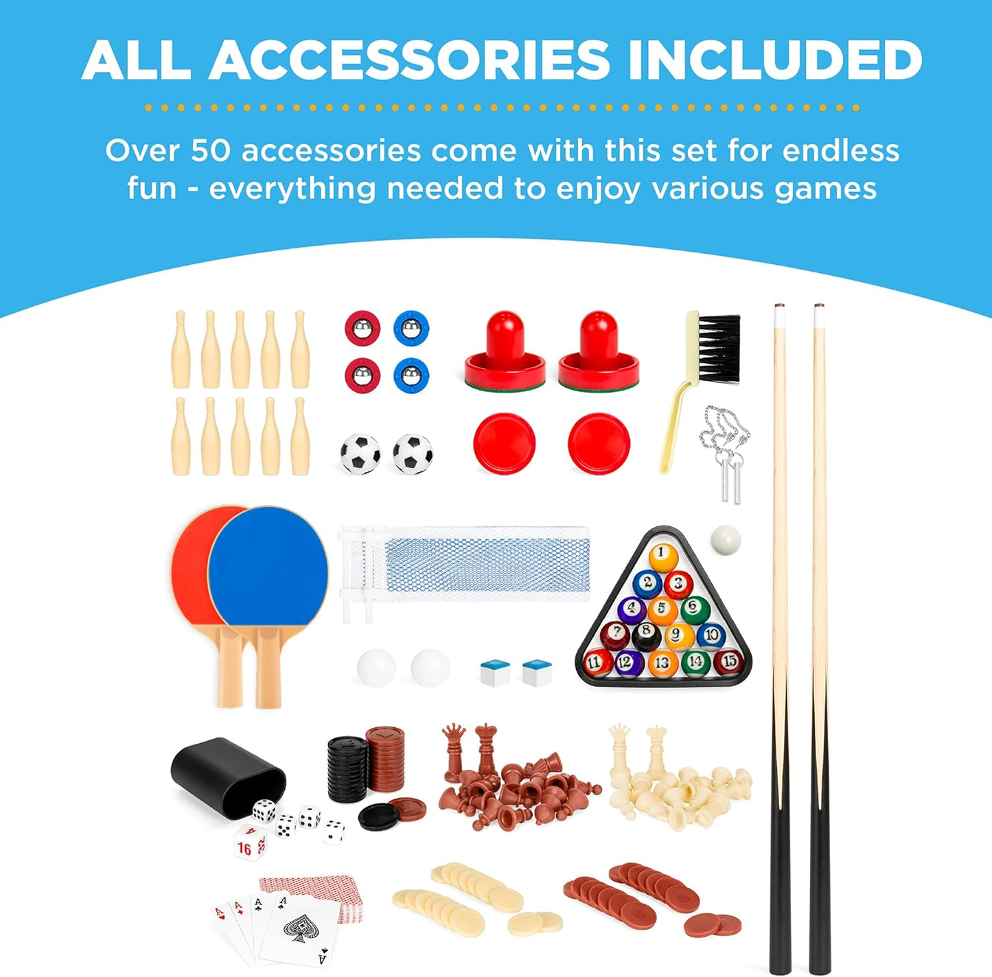 2x4ft 10-in-1 Multi-function Combo Game Table Set Foosball Table for Home, Game Room - COOLBABY