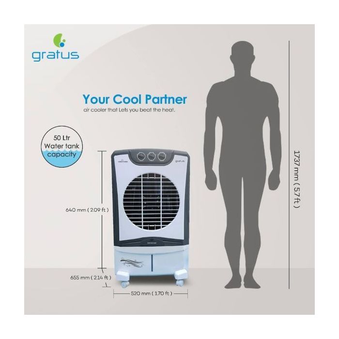 50L Chill Storm Desert Air Cooler with Four Way Air Deflection - COOLBABY