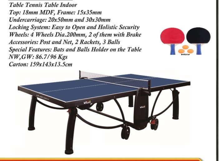 Foldable Table Tennis Table, Professional Ping Pong Table For Gym/Office/Home, Height Adjustable Table VP-460 - COOLBABY