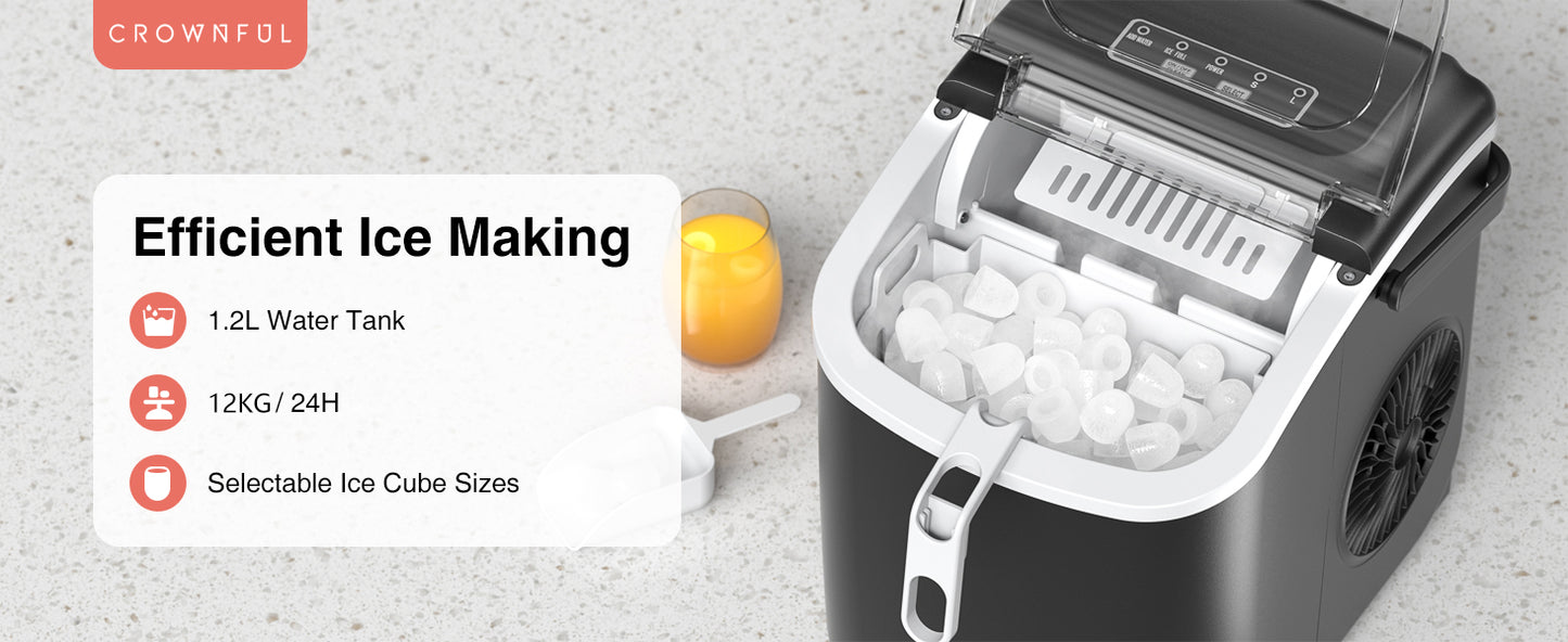 Portable Countertop Ice Maker – Self-Cleaning, Fast, and Convenient 12kg/24H - COOLBABY