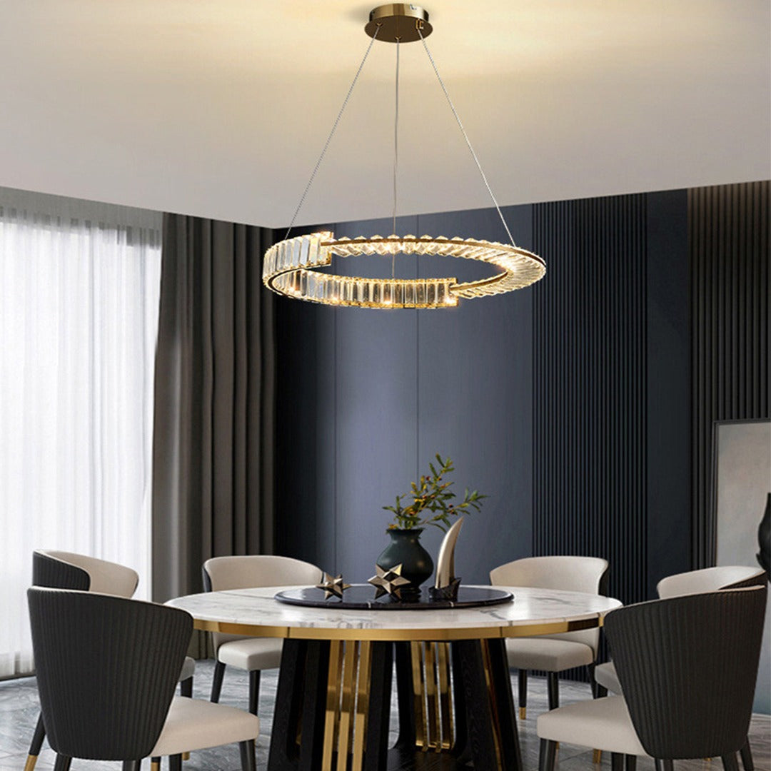 Titanium Gold K9 Crystal 48W - Stainless Steel Luxury Ceiling Light - Gold - COOLBABY
