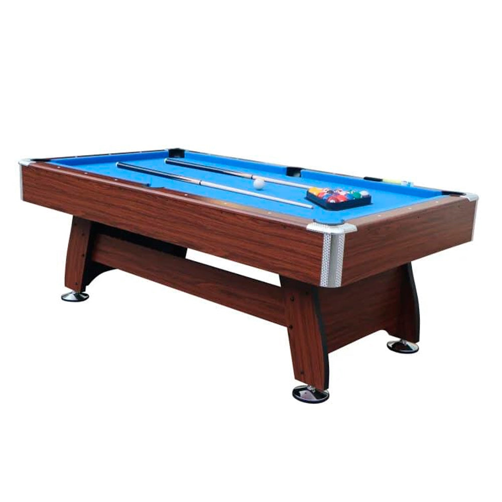 8ft Wooden Billiard Table with Blue Felt – Classic Pool Table for Home or Club - COOLBABY
