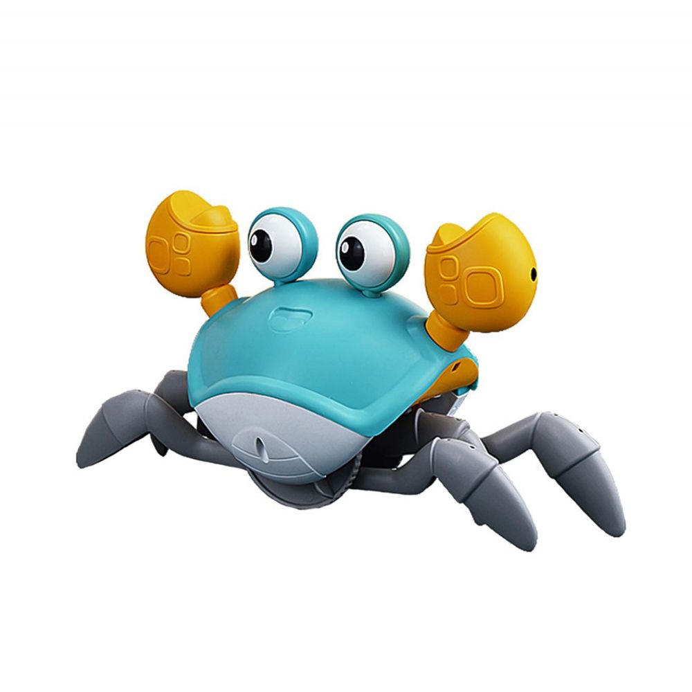 COOLBABY USB Rechargeable Walking Crab Toy for Kids, Electric Toy Crab with Obstacle Avoidance, Light&Music Effect Crawling Toys for Kids - COOLBABY