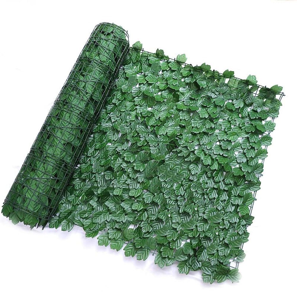 COOLBABY Faux Ivy Privacy Fence Wall Screen,118 x 39 inches (approx 299.5 x99.5 cm) Faux Hedge Fence and Faux Ivy Maple Leaf Decoration Outdoor Garden Decor - COOLBABY