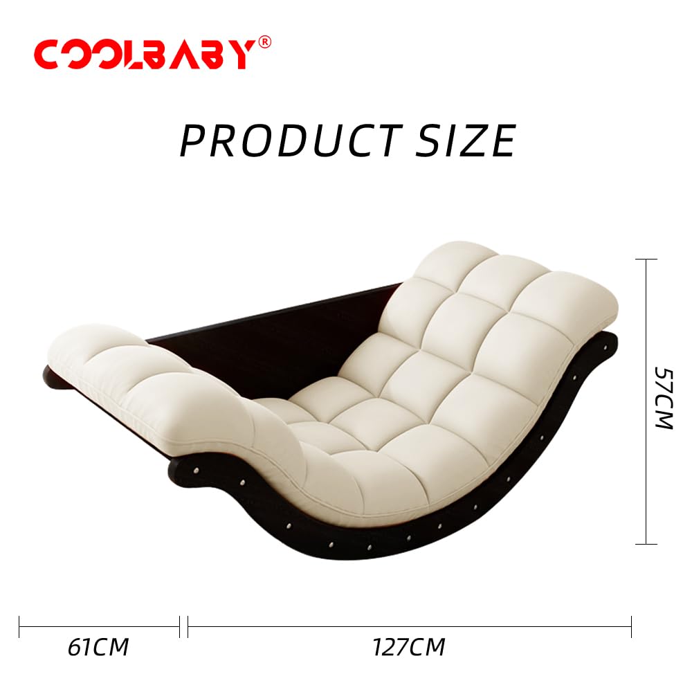 CoolBaby Outdoor Rocking Chair, Moon Shaped Rocking Chair, Indoor Sofa Chair for Bedroom, Living Room, Porch, Garden, Lawn - COOLBABY