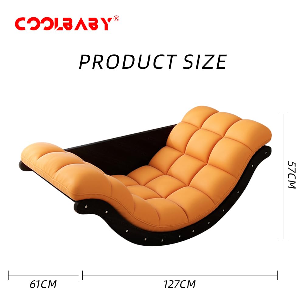 CoolBaby Outdoor Rocking Chair, Moon Shaped Rocking Chair, Indoor Sofa Chair for Bedroom, Living Room, Porch, Garden, Lawn - COOLBABY