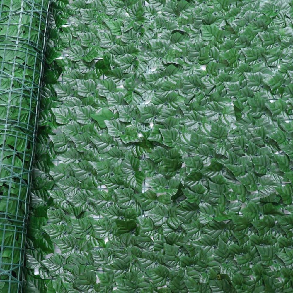 COOLBABY Faux Ivy Privacy Fence Wall Screen,118 x 39 inches (approx 299.5 x99.5 cm) Faux Hedge Fence and Faux Ivy Maple Leaf Decoration Outdoor Garden Decor - COOLBABY