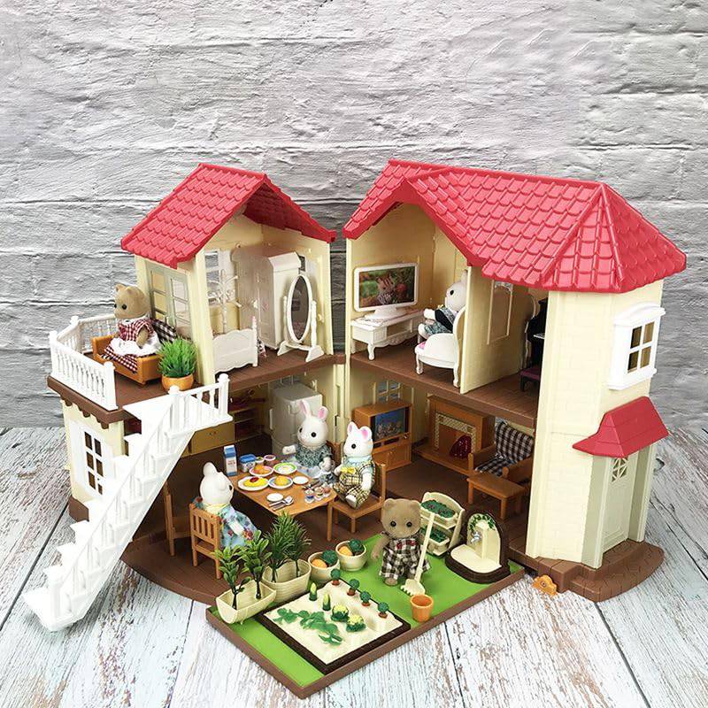 COOLBABY Forest Animal Family Children's Home Simulation Villa Set, Castle Lighting Big House Toy Gift Box - COOL BABY