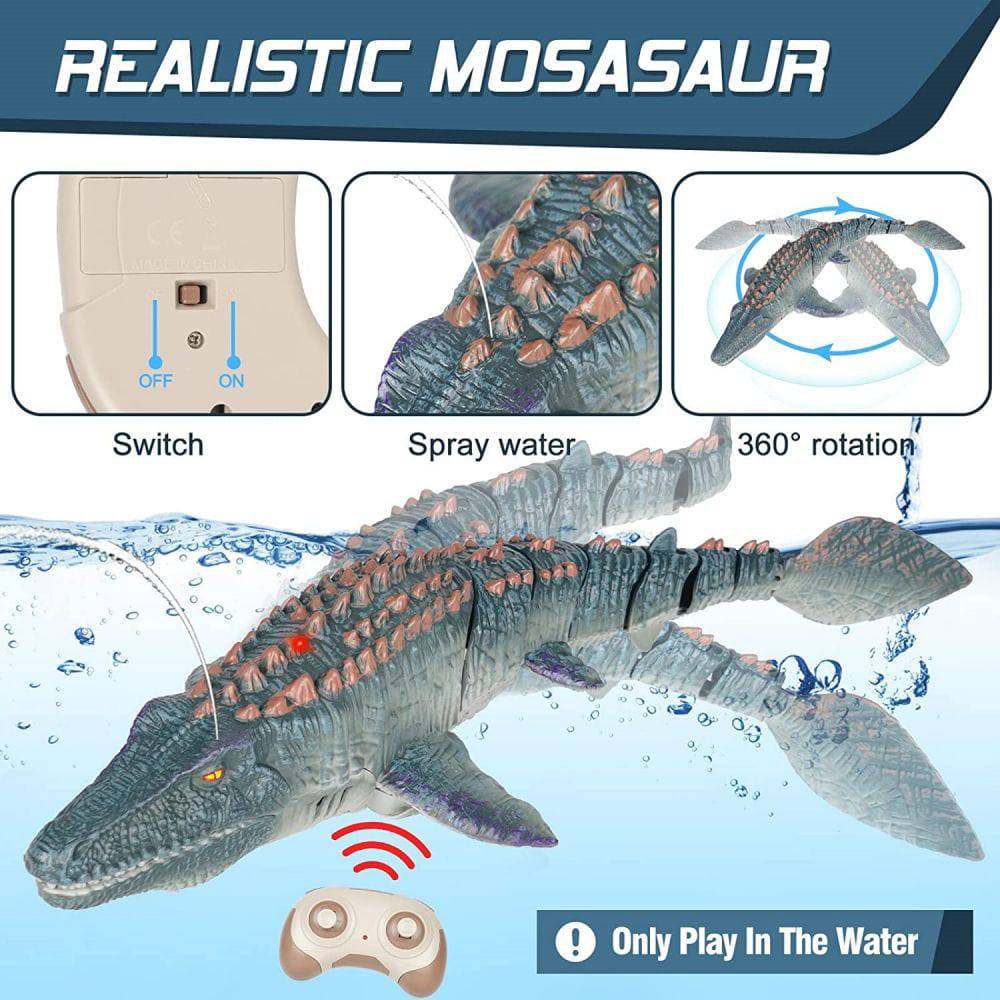 COOLBABY 2.4G Remote Control Mosasaurus Toys, Children's Pool Toys, Dinosaur Toys Suitable For Boys Over 3 Years Old - COOL BABY