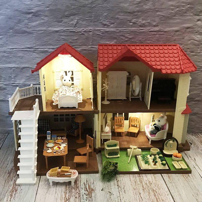 COOLBABY Forest Animal Family Children's Home Simulation Villa Set, Castle Lighting Big House Toy Gift Box - COOL BABY