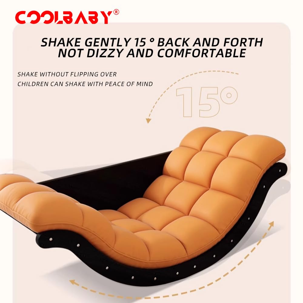 CoolBaby Outdoor Rocking Chair, Moon Shaped Rocking Chair, Indoor Sofa Chair for Bedroom, Living Room, Porch, Garden, Lawn - COOLBABY