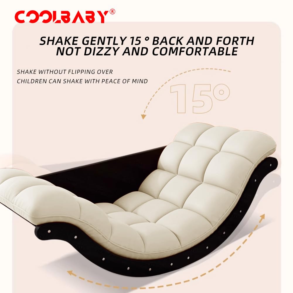 CoolBaby Outdoor Rocking Chair, Moon Shaped Rocking Chair, Indoor Sofa Chair for Bedroom, Living Room, Porch, Garden, Lawn - COOLBABY