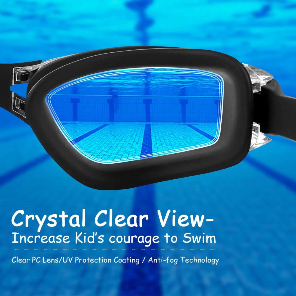 COOLOO 2 Pack Clear Swimming Goggles for Kids Boys Girls Teens 3-15 Years Old Anti-Fog Waterproof No Leak - COOL BABY