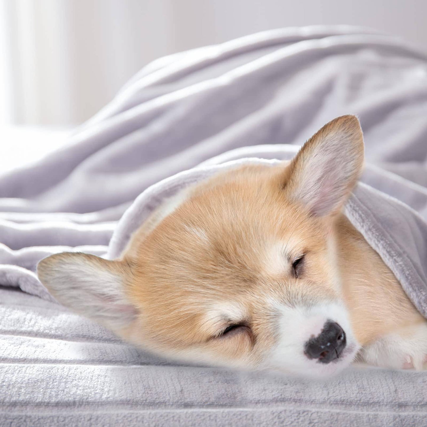 COOLBABY Plush Throw Blanket Super Soft Fuzzy Warm Blanket | 330 GSM Lightweight Fluffy Cozy Luxury Decorative Stripe Blanket for Bed Couch - 50"x 60", Smoke Grey - COOL BABY