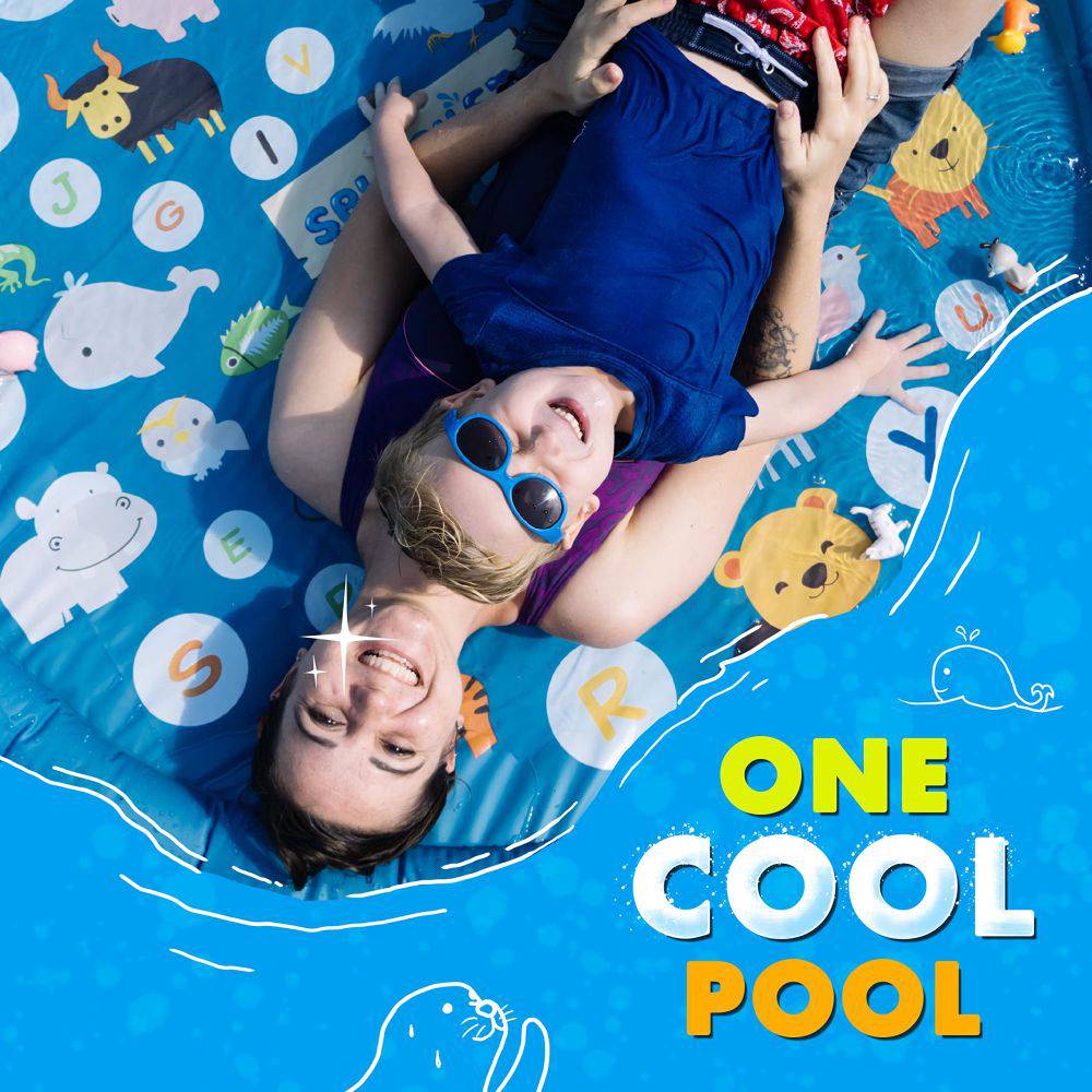 COOLBABY 3-in-1 Kids Sprayer, Splash Pad and Learning Wading Pool 60-Inch Inflatable Water Toy - COOL BABY