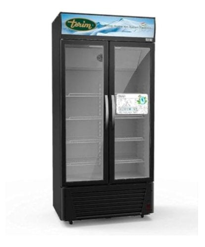 600L Free Standing Double Door Chiller | Black Showcase Cooler 0–10°C