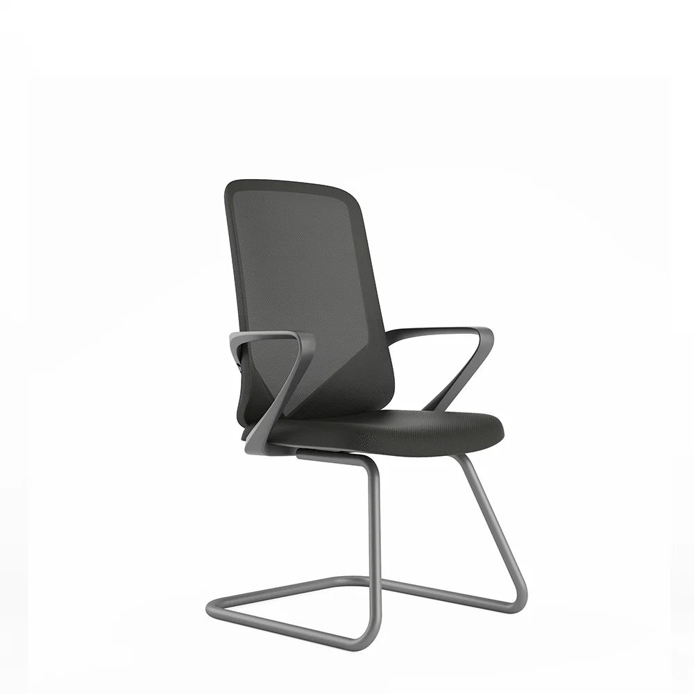 COOLBABY Joey Ergonomic Office Chair with Black Body and Dark Grey Armrests – Durable PP + GF Frame - COOLBABY