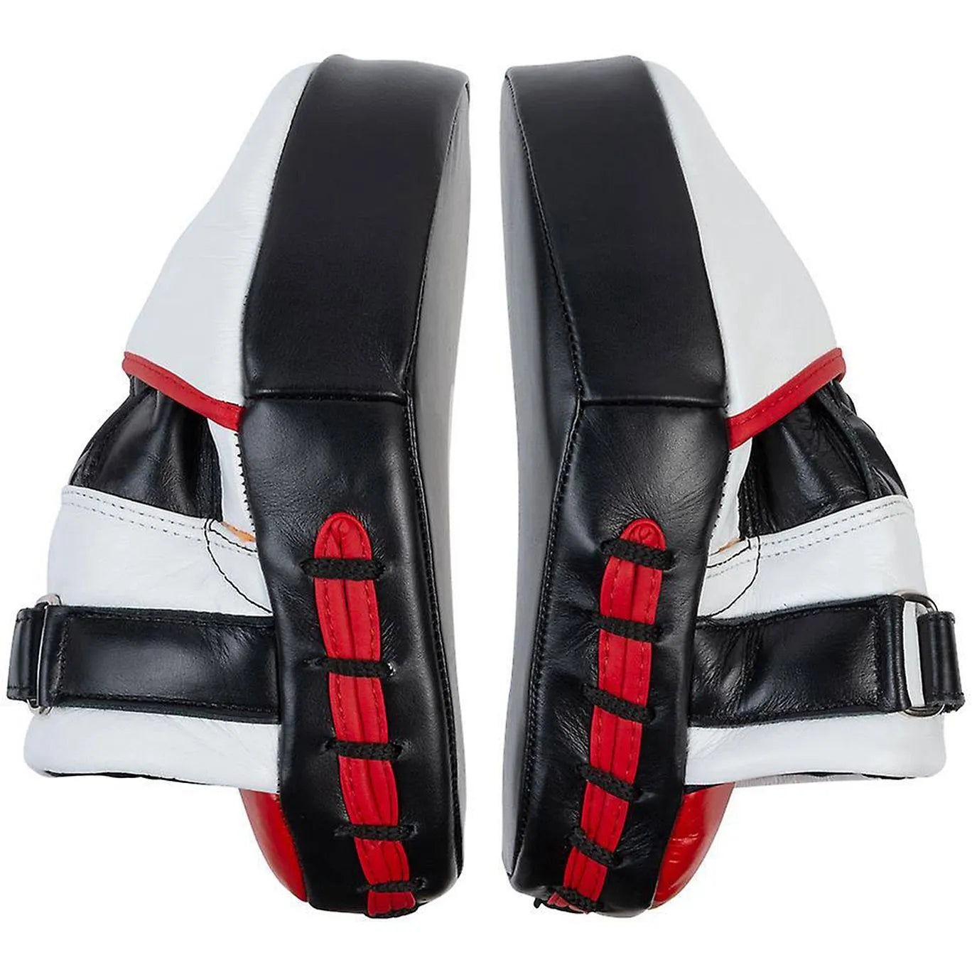 COOLBABY Lonsdale Winston Leather Boxing Gloves - Durable Cowhide Training Gloves in Black/White/Red - COOLBABY