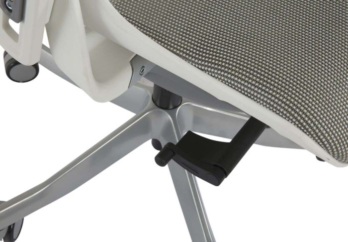 Executive Medium Back Height Ergonomic Mesh Chair, Office Conference Mesh Chairs With Adjustable-Backrest Caster Wheels- White - COOLBABY