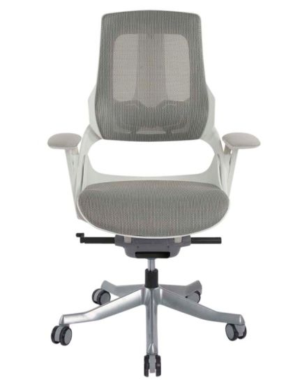 Executive Medium Back Height Ergonomic Mesh Chair, Office Conference Mesh Chairs With Adjustable-Backrest Caster Wheels- White - COOLBABY