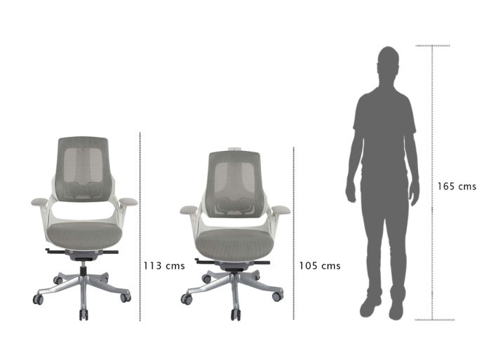 Executive Medium Back Height Ergonomic Mesh Chair, Office Conference Mesh Chairs With Adjustable-Backrest Caster Wheels- White - COOLBABY