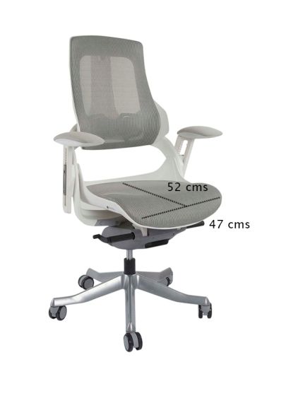 Executive Medium Back Height Ergonomic Mesh Chair, Office Conference Mesh Chairs With Adjustable-Backrest Caster Wheels- White - COOLBABY