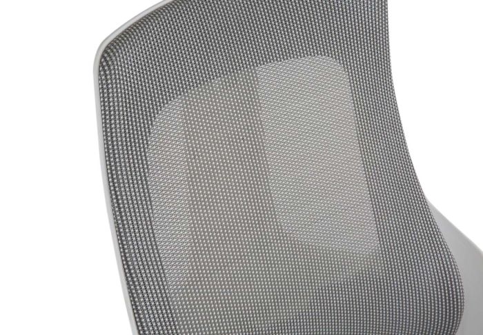 Executive Medium Back Height Ergonomic Mesh Chair, Office Conference Mesh Chairs With Adjustable-Backrest Caster Wheels- White - COOLBABY