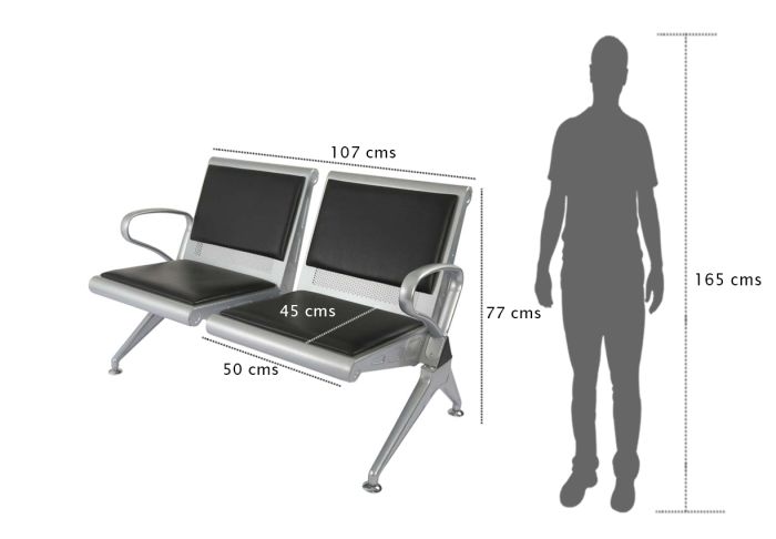 2 Seater Metal Bench For Waiting - COOLBABY