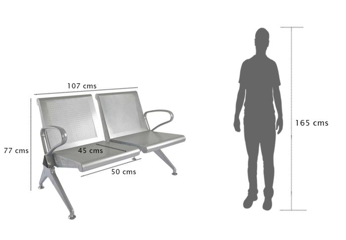 2 Seater Metal Bench For Waiting - COOLBABY