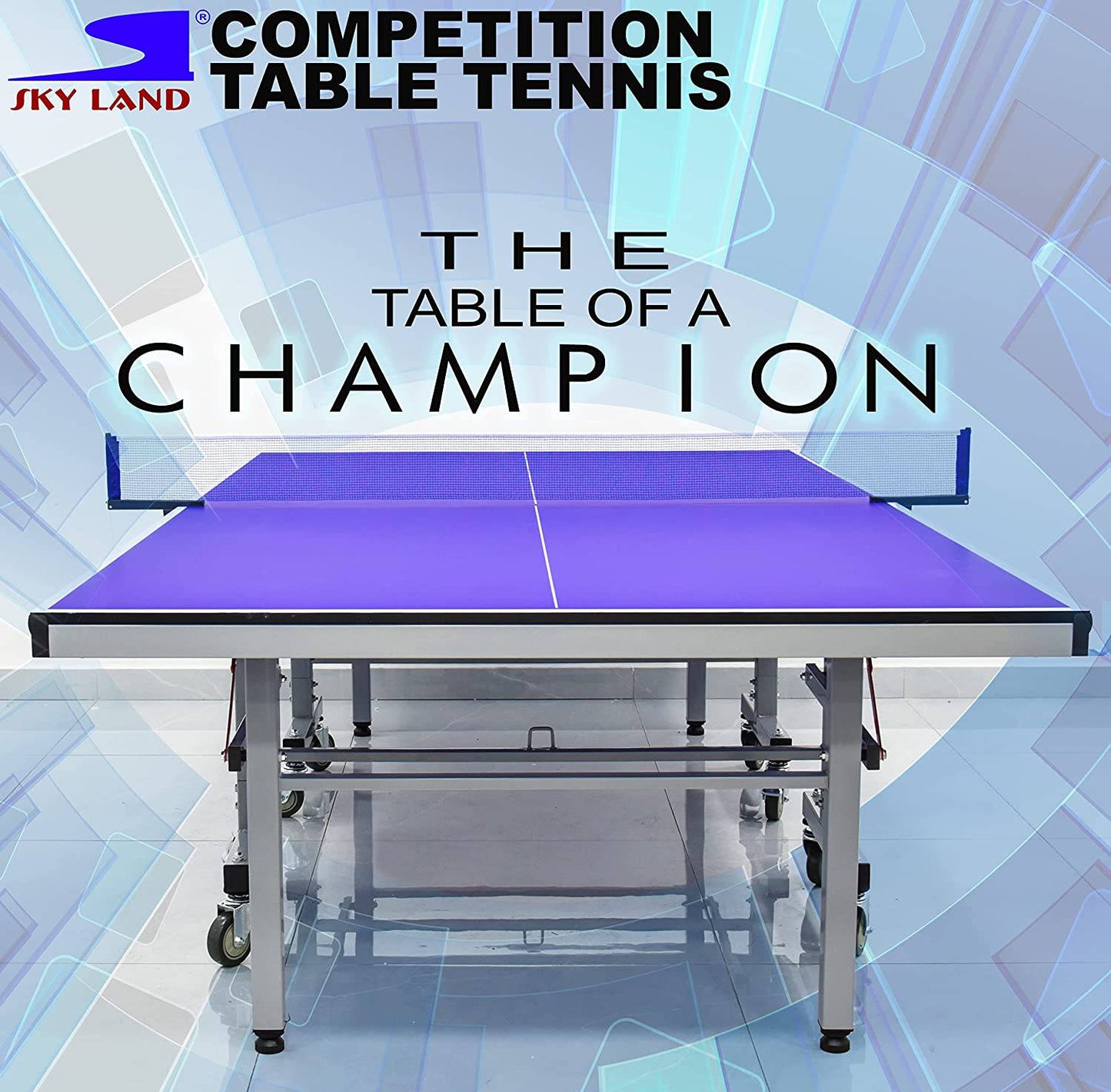 Moveable Tennis Table Em-8002 Single Folding , Blue SKY LAND - COOLBABY