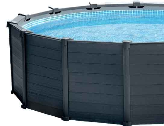 Round Premium Graphite Gray Panel Pool Complete with Pump/Filter - 478 x 124CM - COOLBABY
