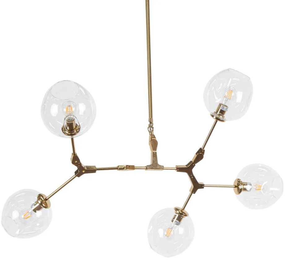 Modern Hanging Light Blair 5 Buds - Gold Matt - COOLBABY