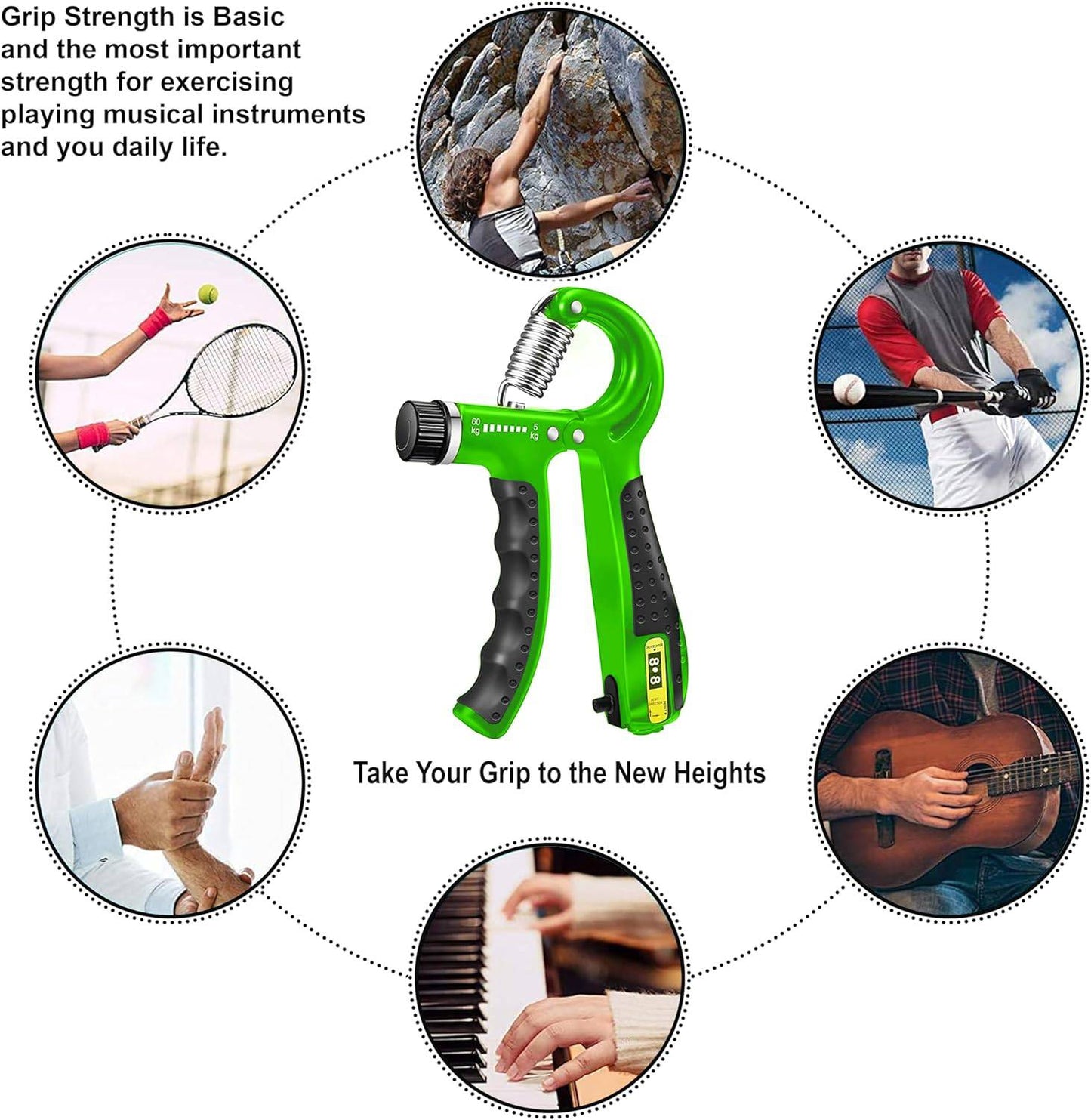 SKY LAND Grip Strength Trainer, Forearm Strengthener, With build in counter, EM-9364 - COOLBABY